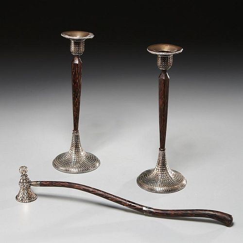 John Hardy sterling candlesticks and snuffer