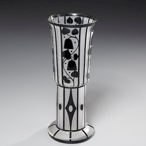 Hans Bolek cameo glass vase for Loetz