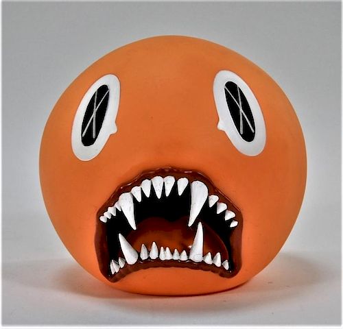 KAWS Cat Teeth Bank Orange Medicom Toy Sculpture