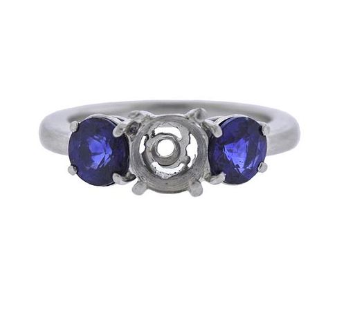 Platinum Blue Stone Ring Mounting