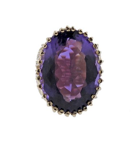 14K Gold Purple Stone Cocktail Ring