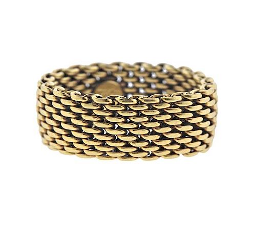 Tiffany &amp; Co Somerset 18K Gold  Mesh Ring