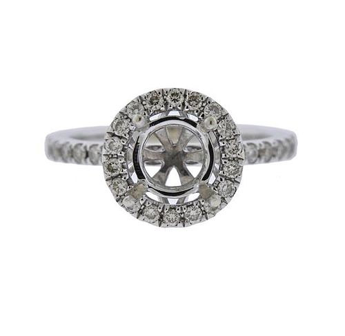 14k Gold Diamond Halo Engagement Ring Setting 