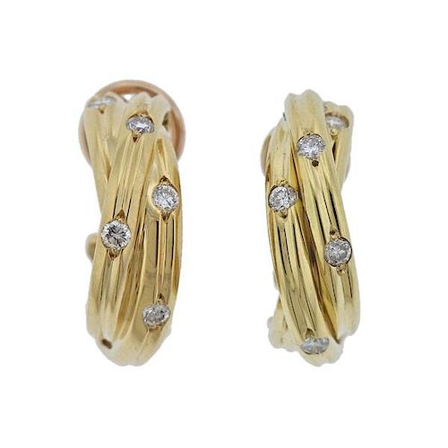 Cartier Trinity Diamond Hoop Earrings 