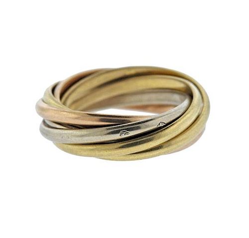 Cartier Trinity 18K Tri Color Gold 7 Band Ring