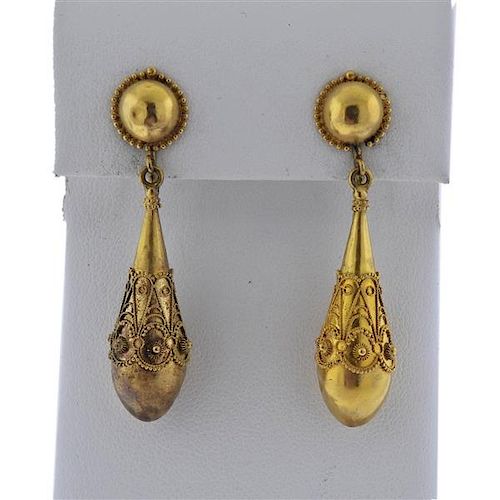 Antique 22K Gold Drop Earrings