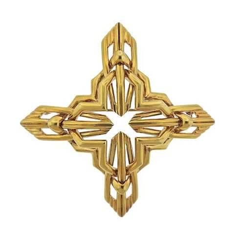 Tiffany &amp; Co 18K God Large Cross Pendant Brooch