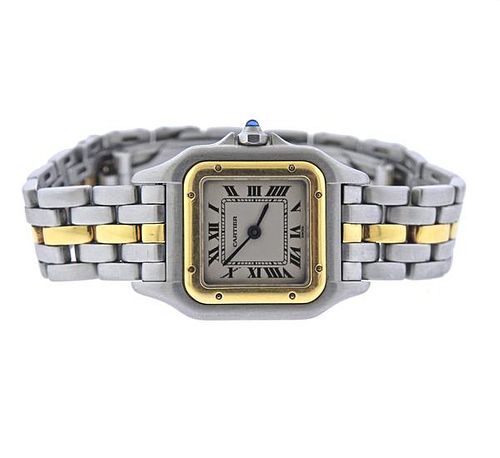 Cartier Panthere 18k Gold Steel Lady&#39;s Watch 