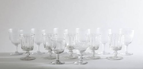 ASSORTED GROUP OF GLASS STEMWARE