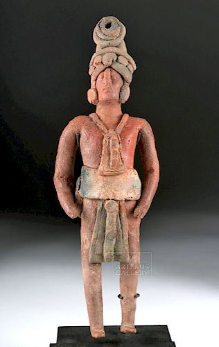 Mayan Jaina Ceramic Standing Lord with Headdress