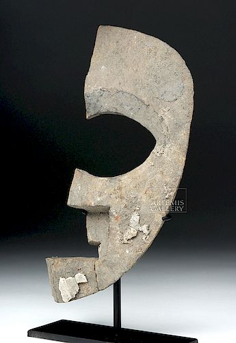 Rare Mixtec Wood Mosaic Mask - Dzahui / Tlaloc