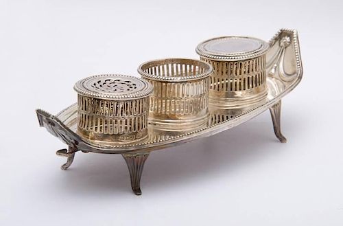 ENGLISH SILVER INKSTAND, IN THE GEORGE II STYLE