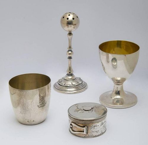 GROUP OF SILVER TABLE ARTICLES