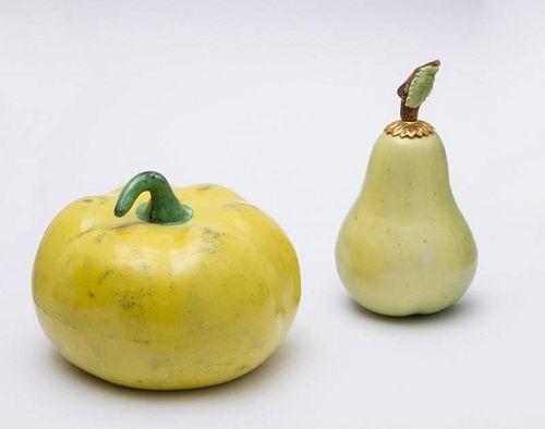 SMALL GLAZED CERAMIC GOURD-FORM TABLE ARTICLE