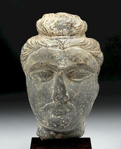 Gandharan Schist Stone Head of Siddhartha