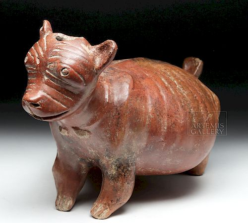 Nayarit Chinesco Pottery Redware Emaciated Dog Vessel
