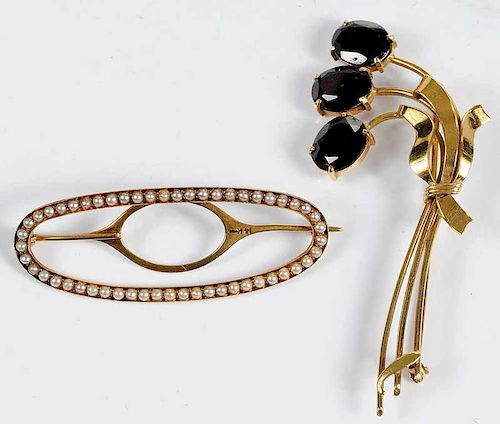 14kt. Brooch and Hair Clip
