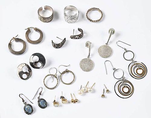 Eleven Pairs of Earrings & Three Rings