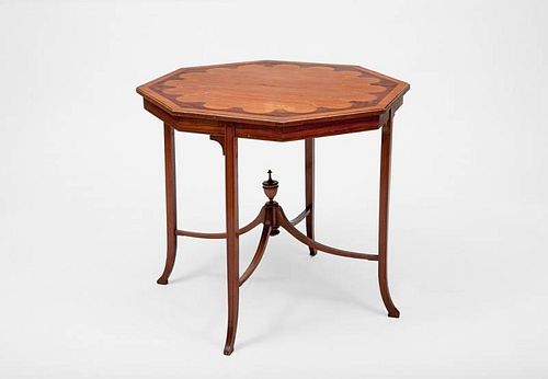 Edwardian Inlaid Satinwood Octagonal-Top Table