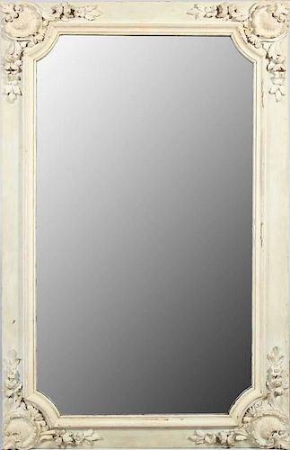 Régence Style Grey-Painted Mirror