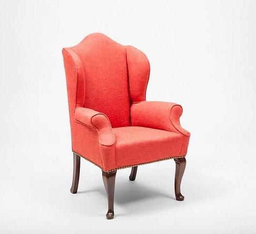 Queen Anne Style Walnut Child's Wing Chair