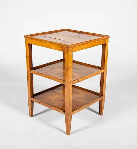 French Provincial Walnut Three-Tier End Table