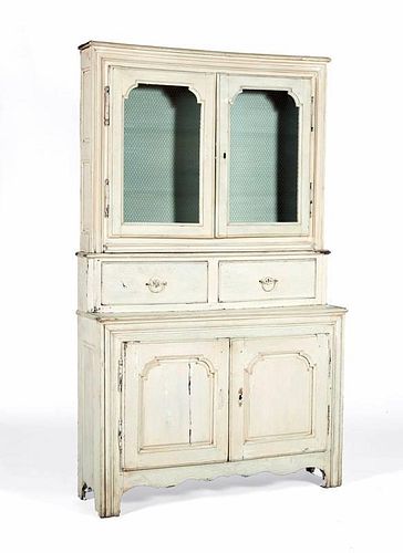 French Provincial Cream Painted Bookcase