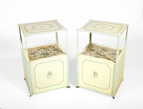 Pair of Painted Bedside Tables