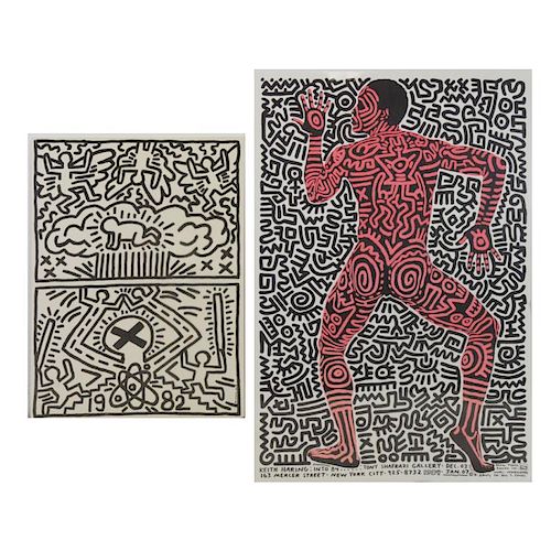 HARING, Keith. Two Lithograph Posters.
