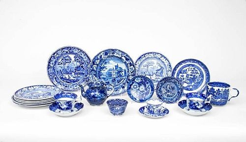 Assorted Group of English Blue Transferware