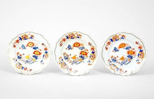 Set of Nine Davenport Porcelain Plates, in a Japan Pattern