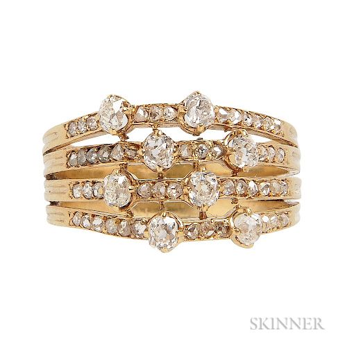 14kt Gold and Diamond Harem Ring