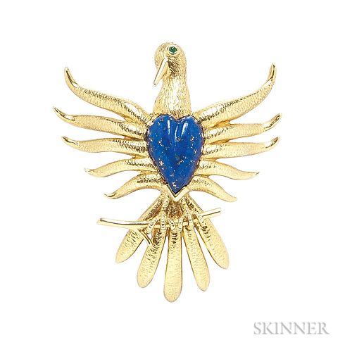 18kt Gold and Lapis Brooch, Schlumberger for Tiffany & Co.