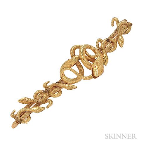 18kt Gold Snake Bracelet, Zolotas