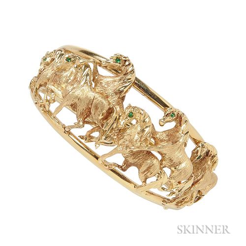 14kt Gold and Emerald Bracelet