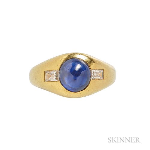22kt Gold, Sapphire, and Diamond Ring
