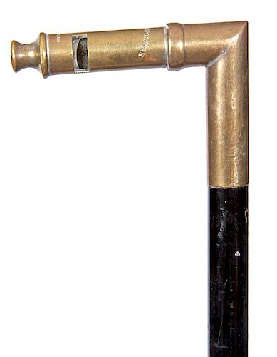 127. Metropolitan Cab Whistle- Ca. 1900- A “The Metropolitan” brass handsome cab whistle used on the streets of London to hail a cab, fine working con