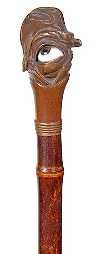 146. French Justice Cane- mid 19th century- Legend has it that French justices often carried a cane like this, it is also a symbol of clairvoyance, fo