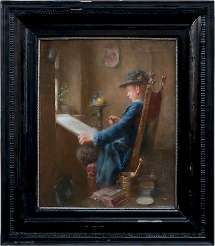 Anton Laupheimer (German, 1848-1927) Young Artist at Work