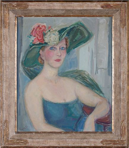 Rose Kuper (American, 1888-1987) Woman with Floral Hat, 1949