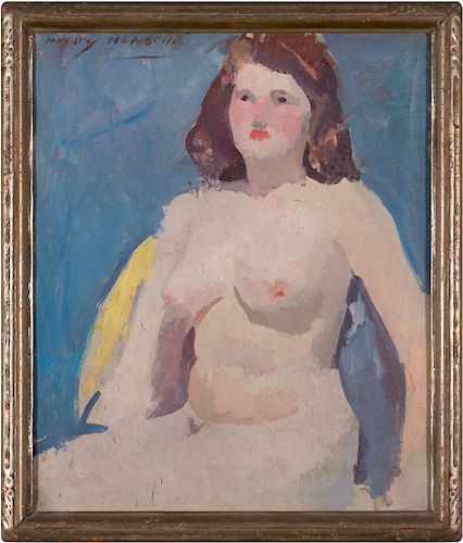 Henry Hensche (American, 1899-1992) Seated Nude
