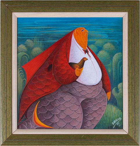 Fish Man with Guinea Fowl