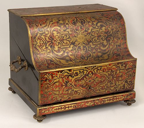 FRENCH BRASS MARQUETRY AND  BOULLE TANTALUS