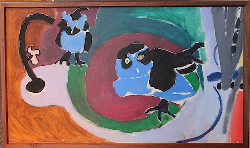 Joseph Benjamin O'Sickey (American, 1918-2013) Spectacle Owls at the Zoo, c.1970