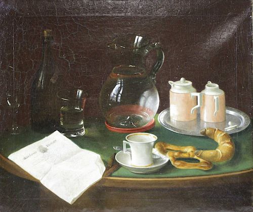 Attributed to  Charles Alfred Meurer (American, 1865-1955) Still Life; The Breakfast Table