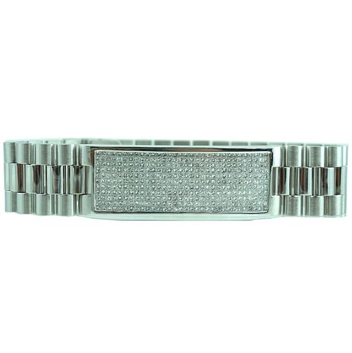 Men's 8.25 Carat Diamond ID Bracelet