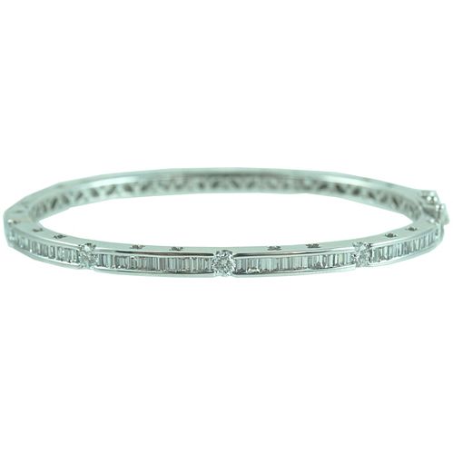 18K 5.22 carat diamond bangle bracelet.