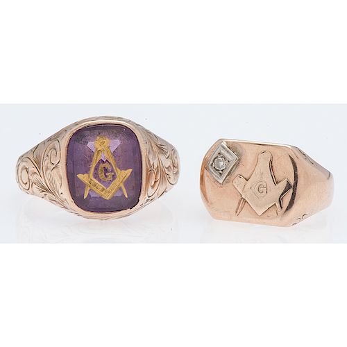 10 Karat Gold Masonic Rings