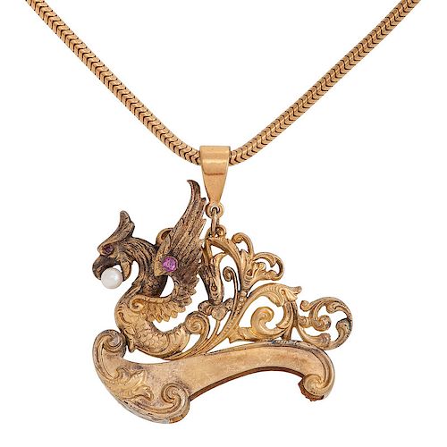 Gold Filled Griffin Pendant