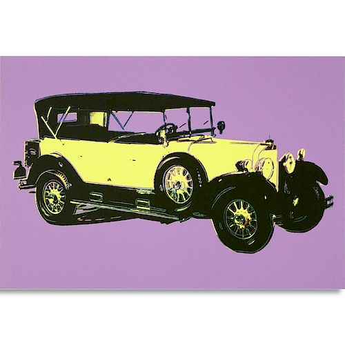 Andy Warhol, American (1928-1987) Color Lithograph "Mercedes 400" Hand numbered 909/1000 in pencil, Signed in plate, CMOA stamp verso. 